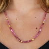 Beaded Pink Tourmaline Necklace