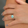 Oval Turquoise Silver and Gold Ring