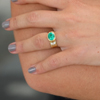 Rosecut Emerald and Diamond Ring