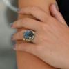 Large Oval Faceted Labradorite Ring