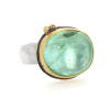 Oval Light Green Tourmaline Ring with Diamonds
