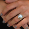 Tahitian Mabe Pearl and Diamond Ring