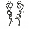 Serpent Chandelier Earrings in Oxidized Silver with Diamond Eyes