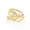 18k Gold Coral Branch Ring with Diamonds