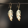 Gold Enameled Feather Earrings