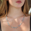 Aquamarine Gold Reed Necklace