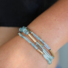 Aquamarine Gold Reed Necklace