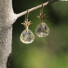 Rutilated Quartz Pineapple Gold Earrings