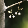 Gold Cherry Pearl Earrings