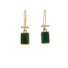 Emerald and Diamond Drop 18k Gold Earrings