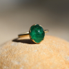 Emerald 18k gold Egg Ring