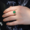 Emerald 18k gold Egg Ring