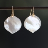 White Mother of Pearl Rose Petal Earrings
