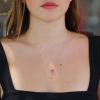 Pink Tourmaline Roxy Pendant with Diamond Pave Necklace