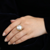 Baroque Pearl 18k Gold Ring with Diamond Pavé