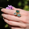 Green Cats Eye Tourmaline Egg Ring