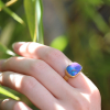 Rectangular Boulder Opal 18k Gold Ring