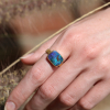 Rectangular Boulder Opal 18k Gold Ring