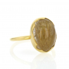 Golden Rutilated Quartz 18k Gold Egg Ring