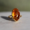 Amber 18k Egg Ring