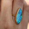 Boulder Opal Marquis Ring