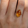 Amber 18k Egg Ring