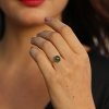 Green Cats Eye Tourmaline Egg Ring