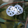 Mother of Pearl Large Lotus Root Gold Earrings