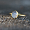 Blue Chalcedony Egg Stacker Gold Ring