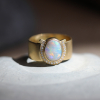 Lucky Opal Horseshoe Diamond Ring