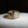 Lucky Opal Horseshoe Diamond Ring