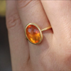 Oval Fire Opal Gold Ring