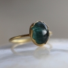 Green Cats Eye Tourmaline Egg Ring