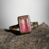 Pink Ombre Tourmaline Gold Ring