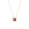 Pink Tourmaline Roxy Pendant with Diamond Pave Necklace