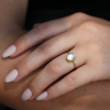 Small Rainbow Moonstone Egg Stacker Ring