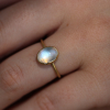 Small Rainbow Moonstone Egg Stacker Ring