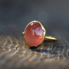 Rhodochrosite Gold Egg Ring