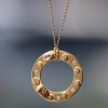 Gold Circle Necklace with Unique Diamonds