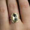 Vertical Aquamarine Orbit Halo Ring