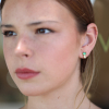 Orbit Emerald Diamond Pyramid Earrings