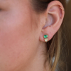 Orbit Emerald Diamond Pyramid Earrings