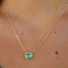 Emerald Heart Diamond Halo Necklace
