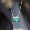Emerald Heart Diamond Halo Necklace