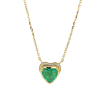 Emerald Heart Diamond Halo Necklace