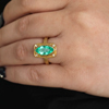 Gold Marquise Emerald Diamond Ring