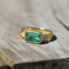 Bauhaus Emerald Diamond Ring