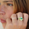 Talisman Engraved Starlight Emerald Ring