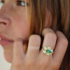 Talisman Engraved Starlight Emerald Ring