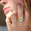 Talisman Engraved Starlight Emerald Ring